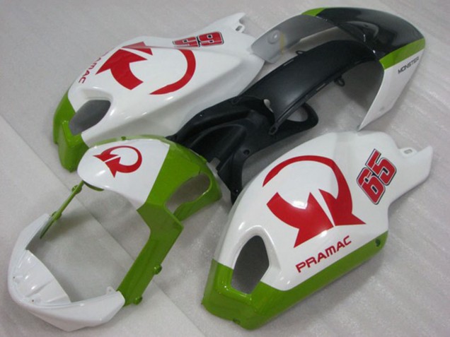 Discount 2008-2012 White Green Red Pramac 65 Ducati Monster 696 Motorcycle Fairings Canada