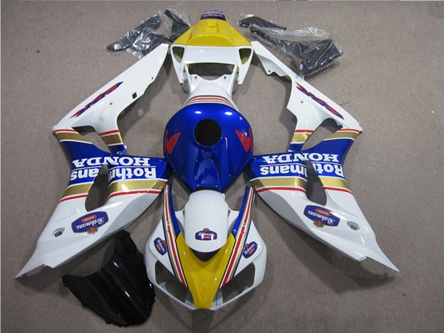 Discount 2006-2007 White Blue Yellow Gold Rothmans Honda CBR1000RR Motorcycle Fairings Canada