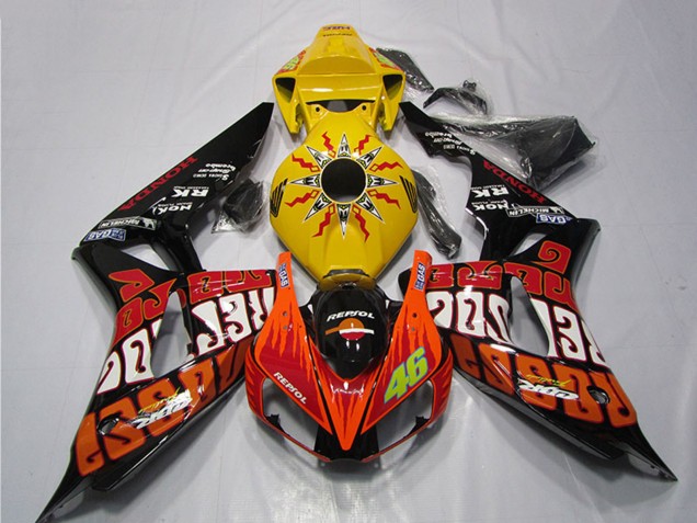 Discount 2006-2007 Yellow Orange Glossy Black Rossi Repsol 46 Honda CBR1000RR Motorcycle Fairings Canada