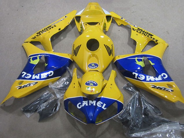 Discount 2006-2007 Yellow Blue Camel Honda CBR1000RR Motorcycle Fairings Canada