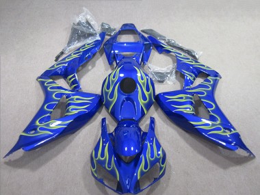 Discount 2006-2007 Blue Green Flame Honda CBR1000RR Motorcycle Fairings Canada