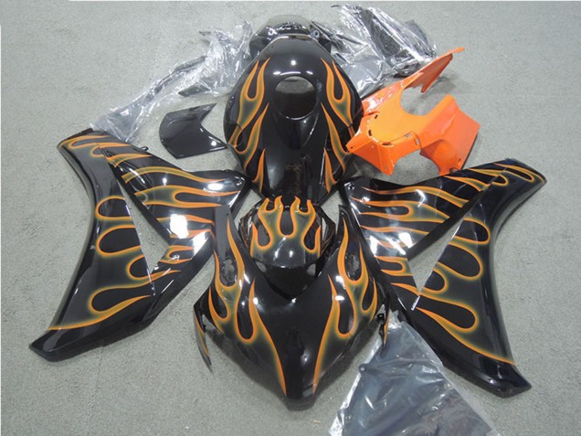 Discount 2008-2011 Glossy Black Orange Flame Honda CBR1000RR Motorcycle Fairings Canada