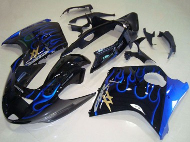 Discount 1996-2007 Glossy Black Blue Flame Honda CBR1100XX Blackbird Abs Motorcycle Fairings Canada