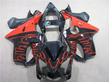 Discount 2001-2003 Glossy Black Red Flame Honda CBR600 F4i Motorcycle Fairing Kits Canada