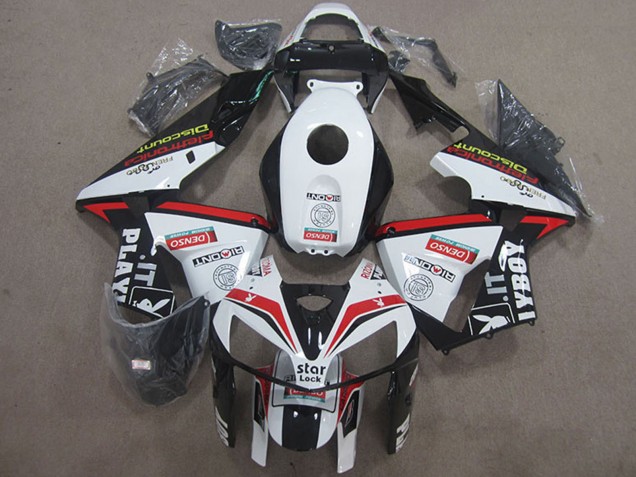 Discount 2005-2006 White Red Black Star Lock Playboy Honda CBR600RR Motorcycle Fairings Canada