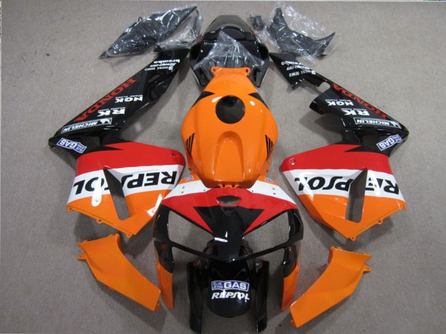 Discount 2005-2006 Orange White Red Glossy Black Repsol Honda CBR600RR Motorcycle Fairings Kits Canada