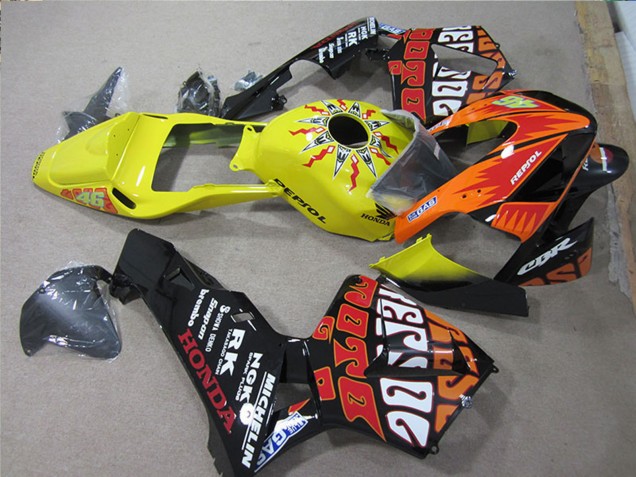 Discount 2005-2006 Black Orange Yellow Rossi Repsol Honda CBR600RR Motorcycle Fairings Canada