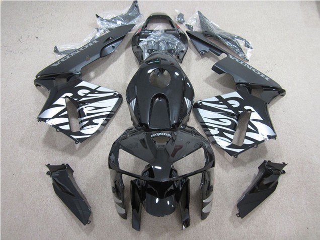 Discount 2005-2006 Glossy Black Silver Flame Honda CBR600RR Motorcycle Fairing Canada