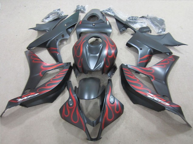 Discount 2007-2008 Matte Black Red Flame Honda CBR600RR Motorcycle Fairings Canada
