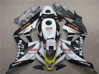 Discount 2007-2008 White Gold Glossy Black PlayBoy HRC Honda CBR600RR Motorcycle Fairings Canada
