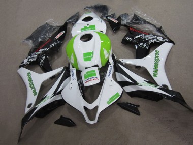 Discount 2007-2008 White Green Glossy Black Hannspree Honda CBR600RR Motorcycle Fairing Kits Canada