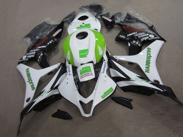 Discount 2007-2008 White Green Glossy Black Hannspree Honda CBR600RR Motorcycle Fairing Kits Canada