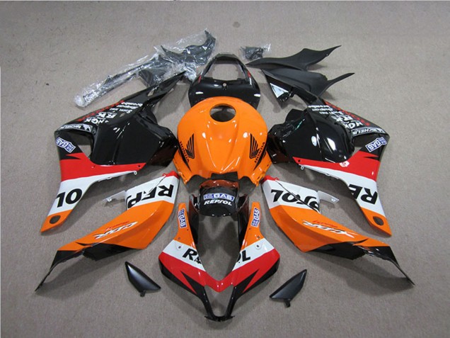 Discount 2009-2012 Orange White Red Glossy Black Repsol Honda CBR600RR Abs Fairings Canada