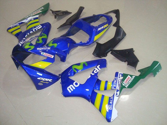 Discount 2000-2001 Blue Yellow Green MoviStar Castrol Honda CBR900RR 929 Motorcycle Fairings Canada