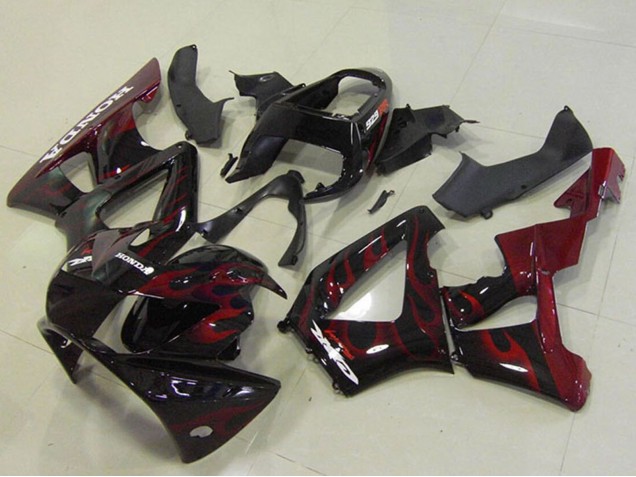 Discount 2000-2001 Glossy Black Red Flame Honda CBR900RR 929 Motorcycle Fairings Canada
