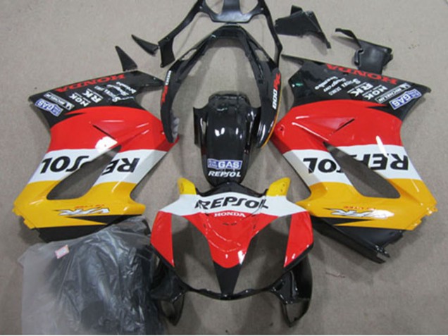 Discount 2002-2013 Yellow White Red Glossy Black Repsol Honda VFR 800 Motorcycle Fairings Canada