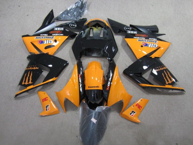 Discount 2004-2005 Orange Glossy Black 3M Monster Kawasaki ZX10R Motorcycle Fairings Canada