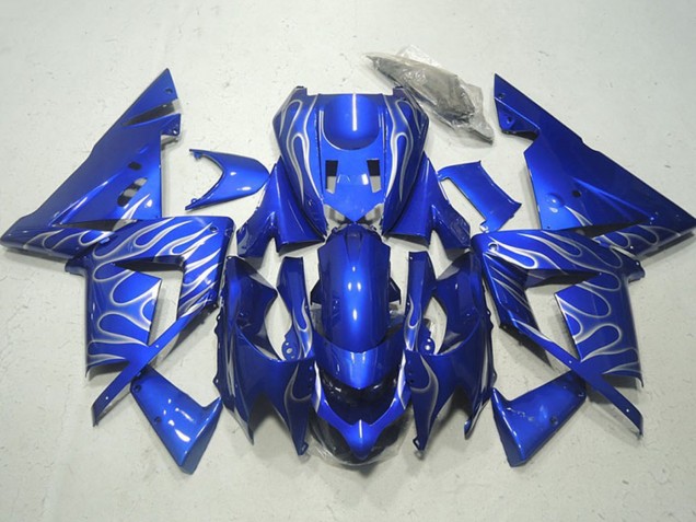 Discount 2004-2005 Blue White Flame Kawasaki ZX10R Motorcycle Fairings Canada