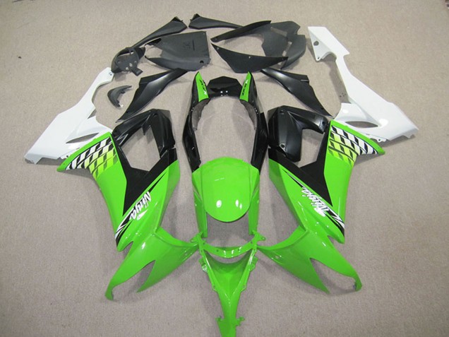 Discount 2008-2010 White Green Black Kawasaki ZX10R Motorcycle Fairing Kits Canada