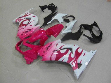 Discount 2008-2012 White Pink Flame Kawasaki ZX250R Motorcycle Fairings Canada