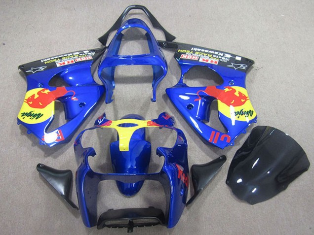 Discount 2000-2002 Blue Yellow Red Bull Kawasaki ZX6R Motorcycle Fairings Canada
