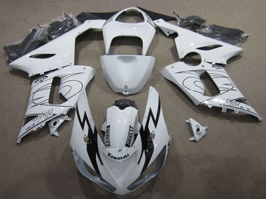 Discount 2005-2006 White Black Kawasaki ZX6R Motorcycle Fairing Kits Canada