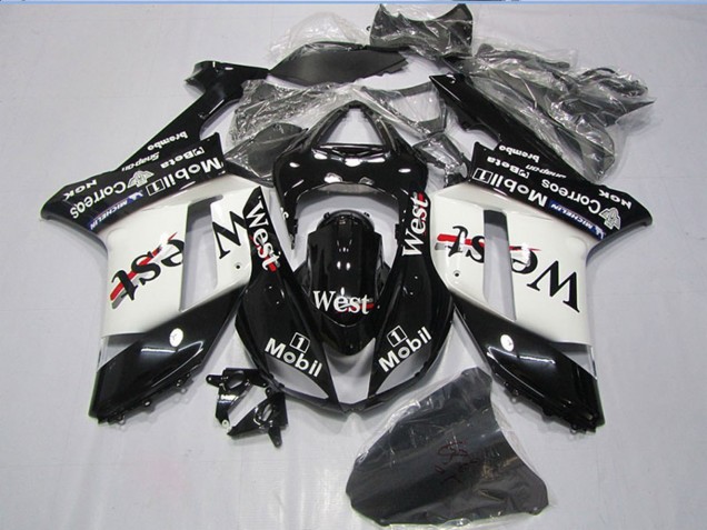 Discount 2007-2008 Black West Mobil Kawasaki ZX6R Motorcycle Fairings Canada