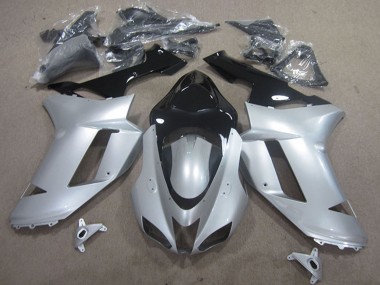 Discount 2007-2008 Silver Black Kawasaki ZX6R Motorcycle Fairings Canada