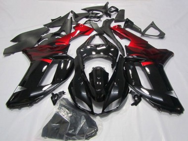 Discount 2007-2008 Black Red Kawasaki ZX6R Motorcycle Fairings Canada