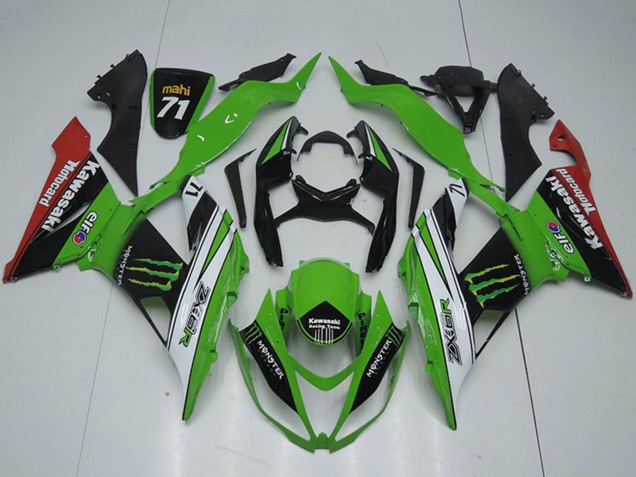 Discount 2013-2018 Green White Black Red Monster Kawasaki ZX6R Motorcycle Fairings Canada