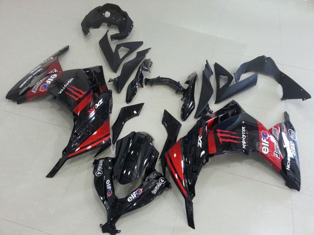 Discount 2013-2018 Glossy Black Red Elf Touch4 Monster Kawasaki ZX300R Motorcycle Fairings Canada