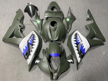Discount 2007-2008 Army Green White Blue Shark Honda CBR600RR Motorcycle Fairings Canada