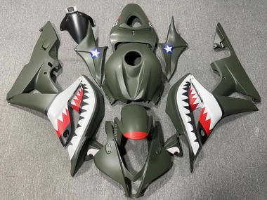 Discount 2007-2008 Army Green White Red Shark Honda CBR600RR Motorcycle Fairings Canada