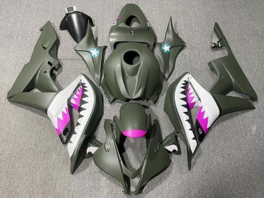 Discount 2007-2008 Army Green White Pink Shark Honda CBR600RR Motorcycle Fairings Canada