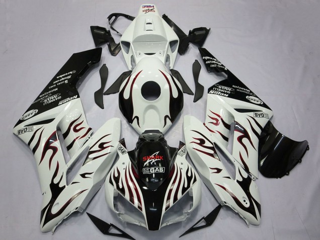 Discount 2004-2005 White Glossy Black Red Flame Honda CBR1000RR Motorcycle Fairings Canada