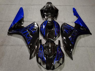 Discount 2006-2007 Glossy Black Blue Flame Honda CBR1000RR Motorcycle Fairing Canada