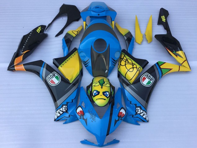 Discount 2012-2016 Blue Yellow Glossy Black Shark Teeth Honda CBR1000RR Motorcycle Fairings Canada