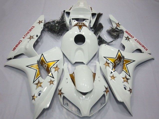 Discount 2006-2007 White Gold Star Energy Drink Honda CBR1000RR Motorcycle Fairings Canada