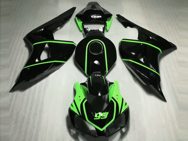 Discount 2006-2007 Glossy Black High Viz Green Honda CBR1000RR Motorcycle Fairings Canada