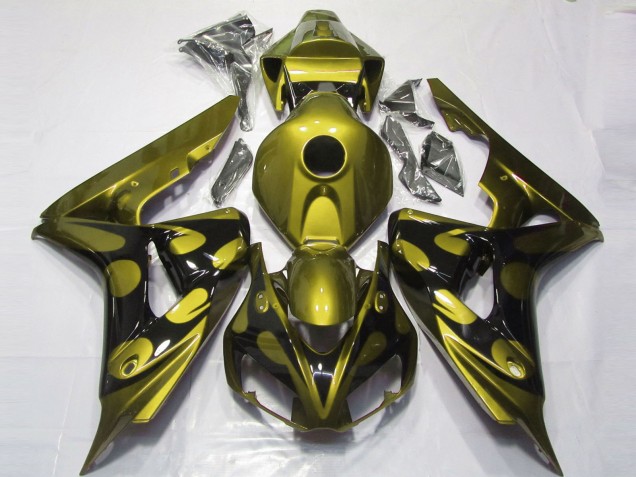Discount 2006-2007 Glossy Yellow Glossy Black Flame Honda CBR1000RR Motorcycle Fairings Canada