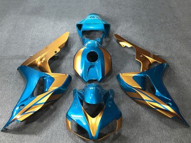 Discount 2006-2007 Light Blue Gold Honda CBR1000RR Motorcycle Fairings Canada