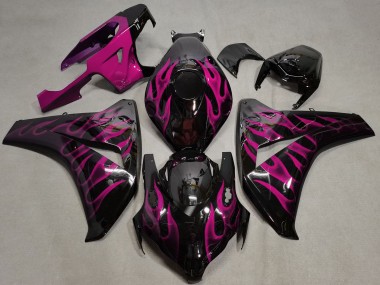 Discount 2008-2011 Glossy Black Pink Flame Honda CBR1000RR Motorcycle Fairings Canada