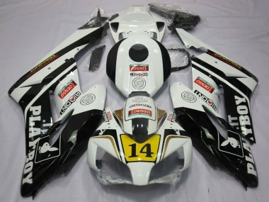Discount 2004-2005 White Glossy Black Yellow Playboy 14 Honda CBR1000RR Motorcycle Fairings Canada