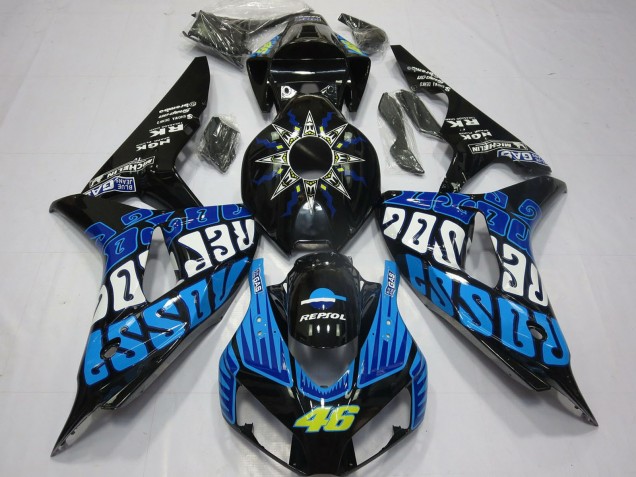 Discount 2006-2007 Glossy Black Blue Rossi 46 Honda CBR1000RR Motorcycle Fairings Canada