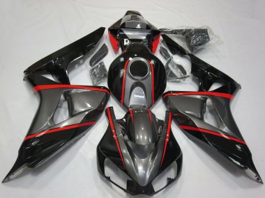 Discount 2006-2007 Grey Glossy Black Red Stripe Honda CBR1000RR Motorcycle Fairings Canada