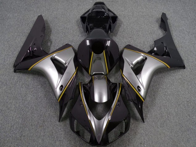 Discount 2006-2007 Silver Yellow Glossy Black Pin Stripe Honda CBR1000RR Motorcycle Fairings Canada