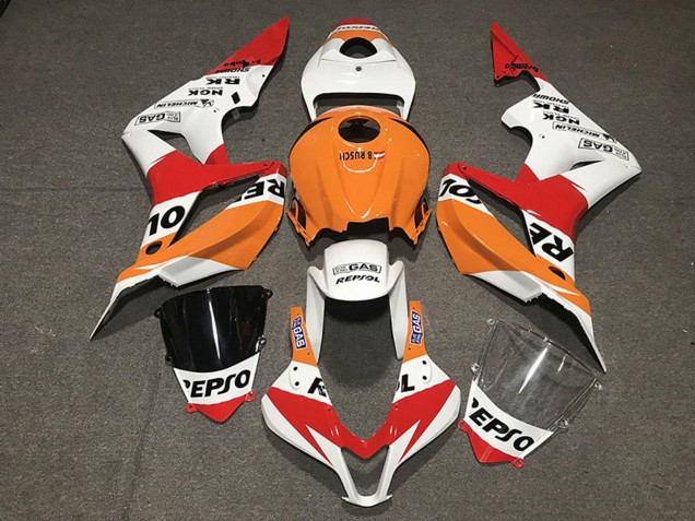 Discount 2007-2008 Orange White Red Glossy Black Repsol Style Honda CBR600RR Motorcycle Fairing Canada