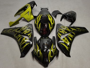 Discount 2008-2011 Glossy Black Gold Flame Honda CBR1000RR Motorcycle Fairings Canada