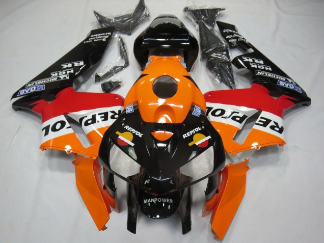 Discount 2005-2006 Orange Red White Black Bottom Repsol Honda CBR600RR Motorcycle Fairings Canada