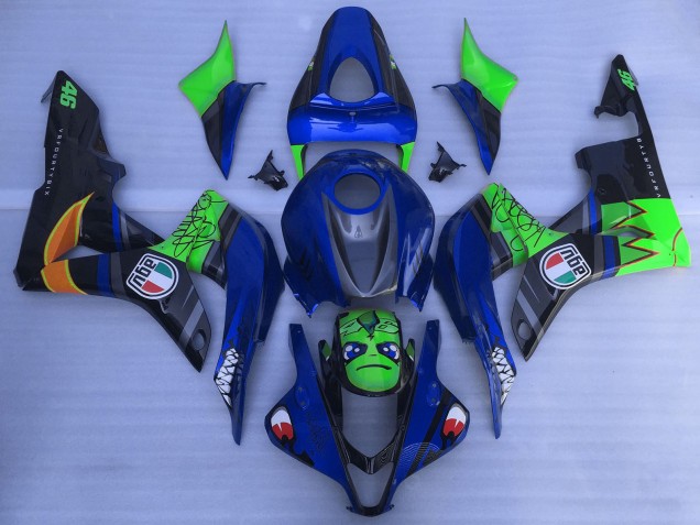 Discount 2007-2008 Blue Green Glossy Black Shark Honda CBR600RR Motorcycle Fairings Canada